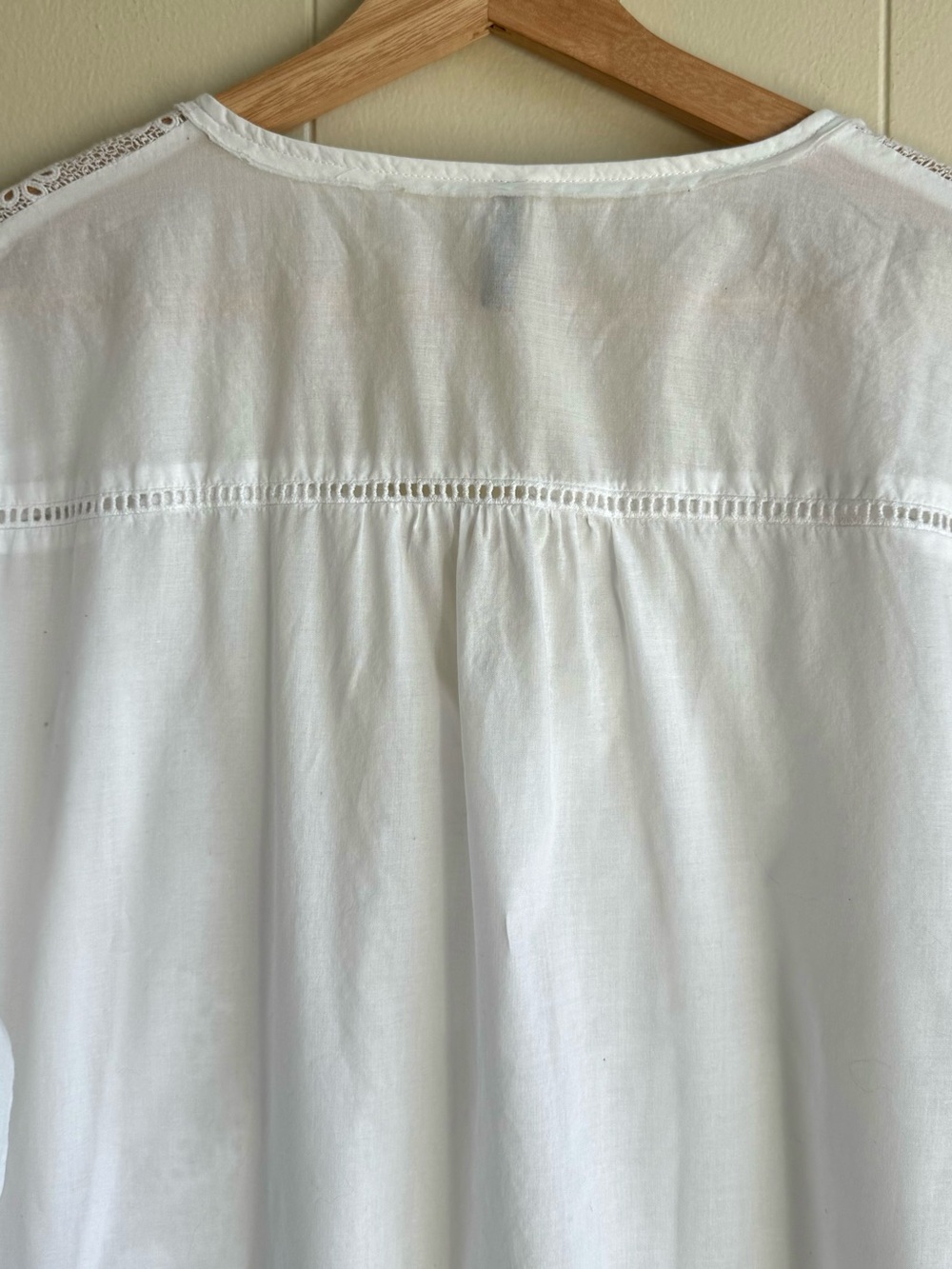 NYDJ White Cotton Lace Eyelet Peasant Blouse Tunic 1X Boho - Picture 9 of 13
